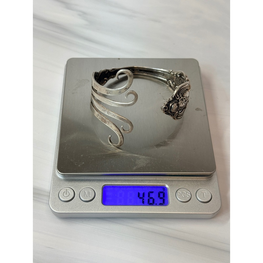 Hand Made Towle Sterling Silver El Grandee Fork Cuff Bracelet Vintage 1964 46.9g - Picture 7 of 10
